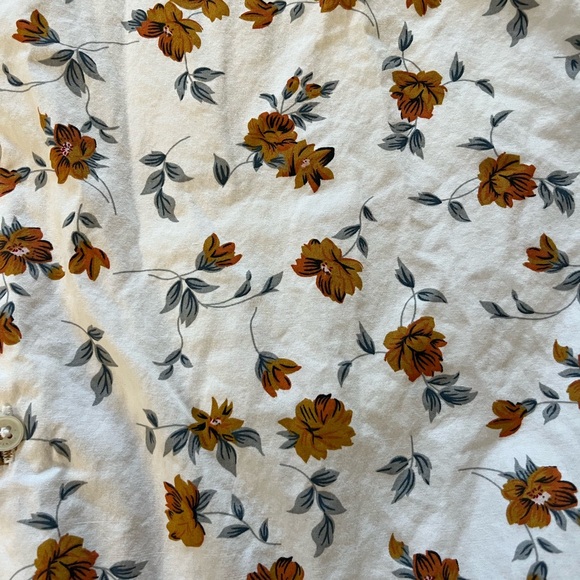 Denim & Flower Men's Shirt - White with Orange Floral - Picture 3 of 3
